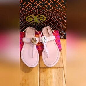 Tory Burch Designer Pink Claire Sandals Flip Flop Thong Slingback Sz 8.5